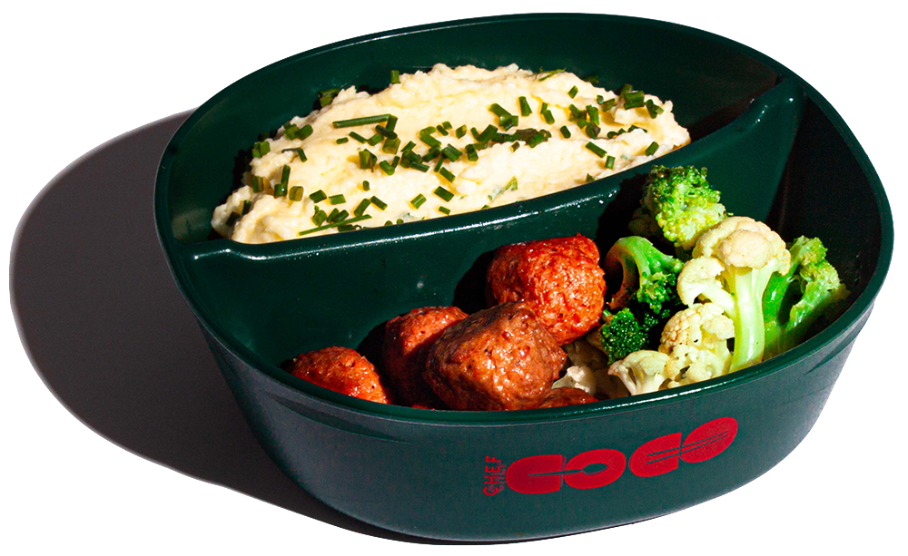 Veggie Meatballs & Mash (1)